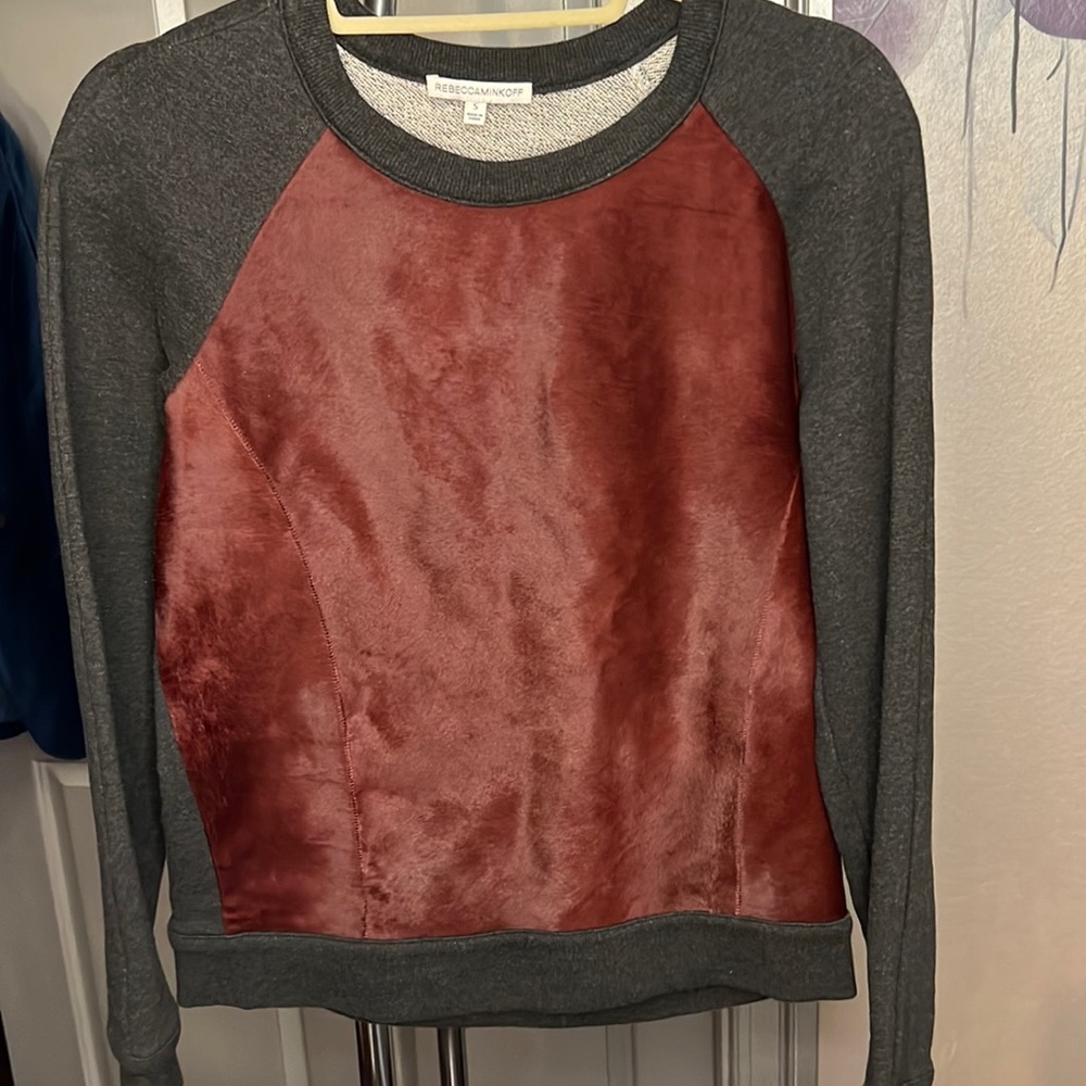 Rebecca Minkoff Faux Red Fur Sweater